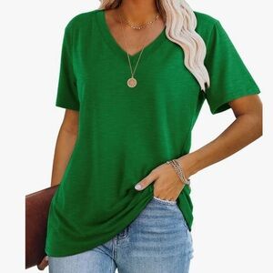 Casual Short Sleeve V Neck Summer T Shirt